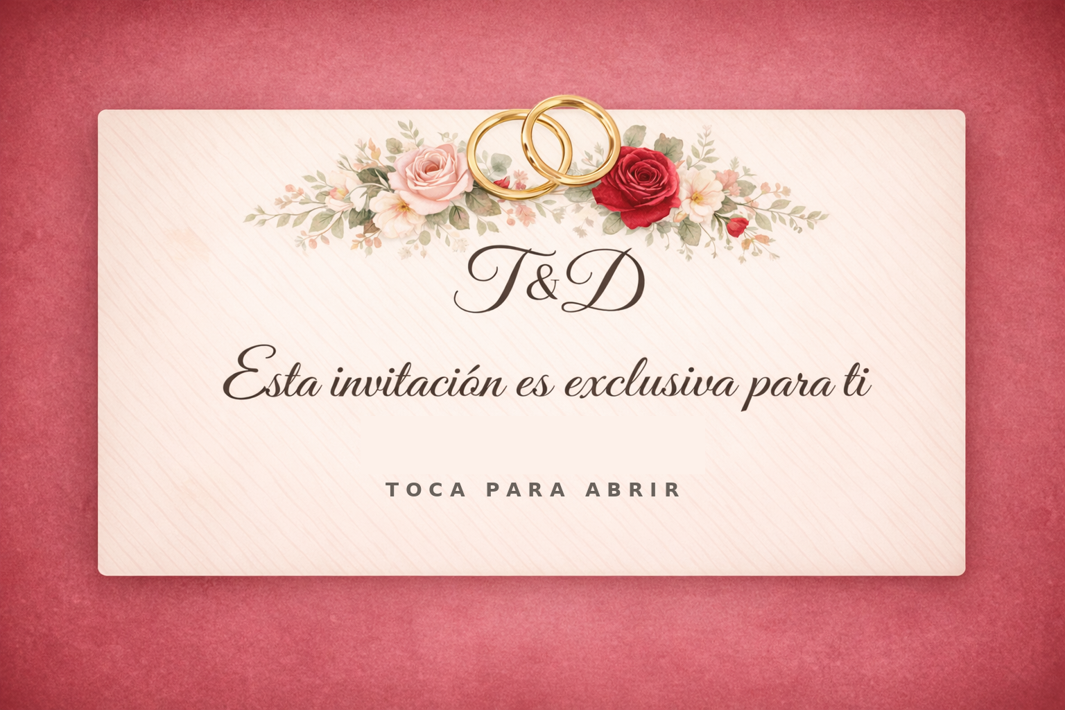 Portada de la invitación. Toca para abrir.